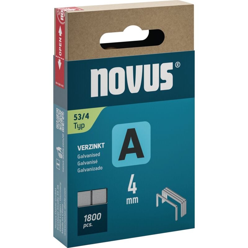 foto del prodotto agrafe fil fin a type 53 agrafe b.11,3mm 4mm 0,75mm 1800 pcs. novus
