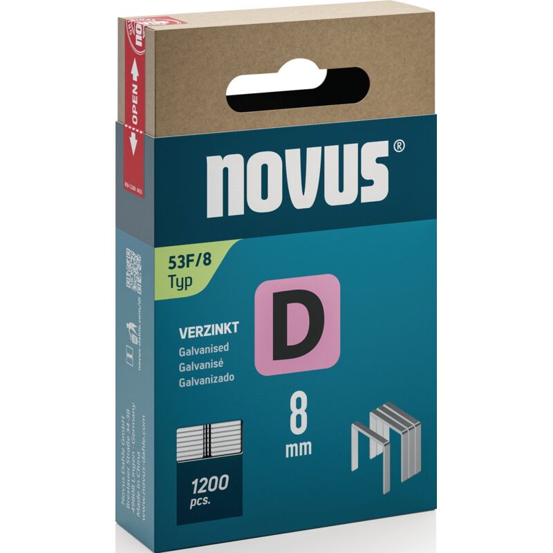 foto del prodotto agraphe plat d type 53 f l11,3xl8mm fil l.1,25mm 1200 pièces. novus