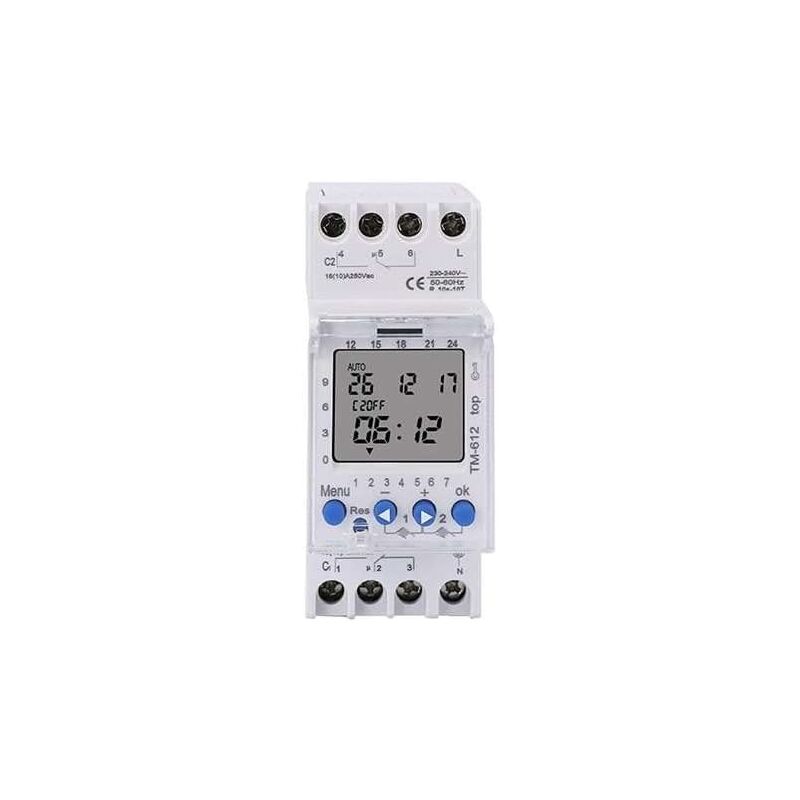 foto del prodotto ahc822 interruttore timer a doppio canale 220 v 7 giorni 24 ore interruttore orario digitale lcd elettronico programmabile orologio digitale