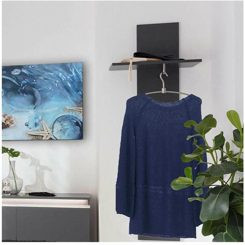 foto del prodotto ahd amazing home design appendiabiti moderno per ingresso 50x27x140cm hades colore antracite laccato lucido