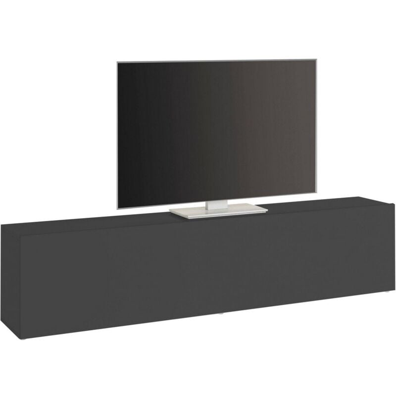 foto del prodotto ahd amazing home design armadietto pensile sospeso per soggiorno moderno 180x30x40cm echo colore antracite opaco