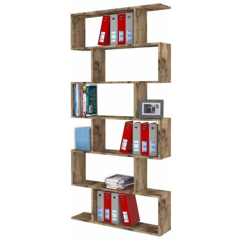 foto del prodotto ahd amazing home design libreria in legno mobile a giorno acero per ufficio e studio moderno
