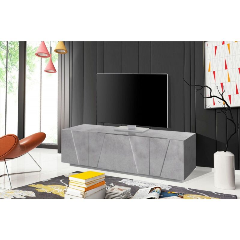 foto del prodotto ahd amazing home design mobile moderno cemento porta tv 160 basso soggiorno anta battente credenza