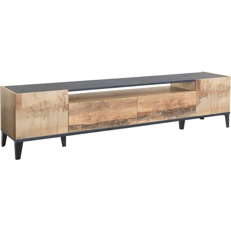 foto del prodotto ahd amazing home design mobile porta tv moderno 200x40x47cm artemis colore acero pereira ardesia
