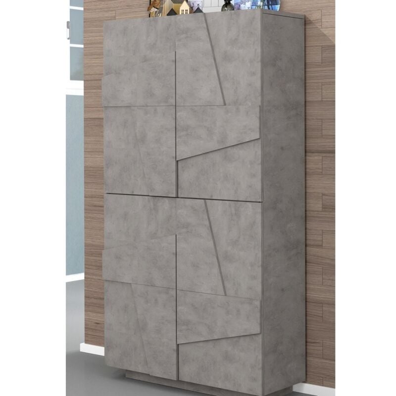 foto del prodotto ahd amazing home design scarpiera grigio in legno a 4 ante per 32 paia di scarpe mobile grande
