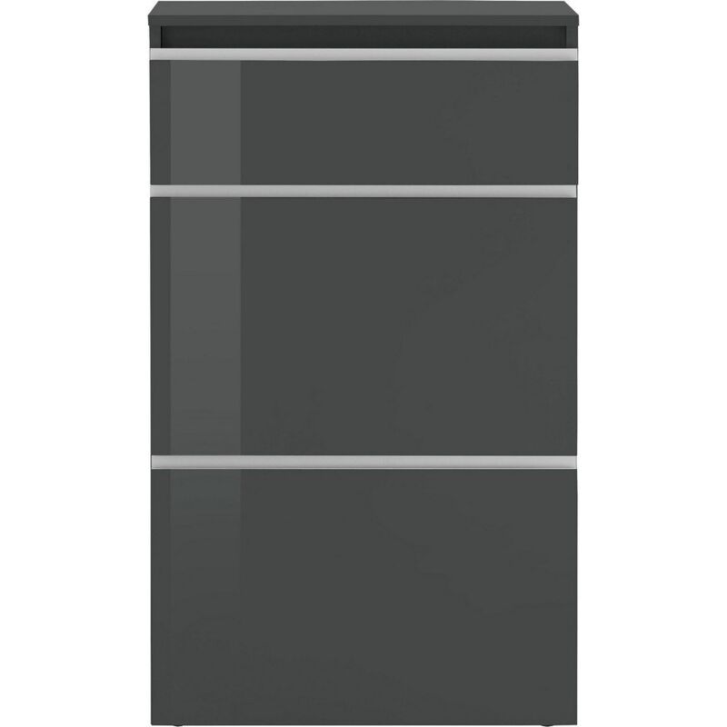 foto del prodotto ahd amazing home design scarpiera moderna 3 ante 60x26,5x108cm saturno colore antracite laccato lucido
