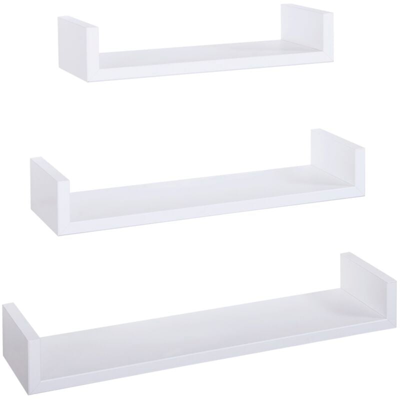 foto del prodotto ahd amazing home design - set 3 mensole parete bianco scaffale salotto soggiorno camera moderno calamita