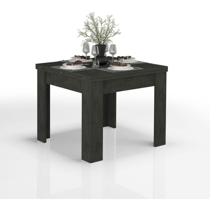 foto del prodotto ahd amazing home design tavolo allungabile da 90 a 180 tavolino in legno ardesia apribile a libro