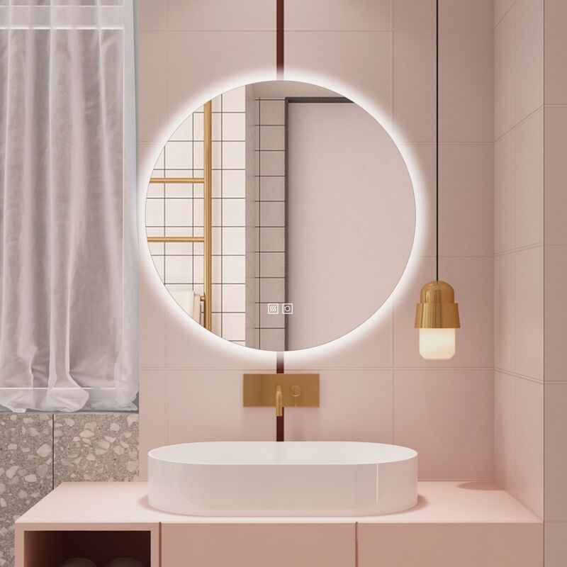 foto del prodotto aica 60x60cm specchio da bagno a led, 3 temperature di colore, disappannamento, retroilluminato
