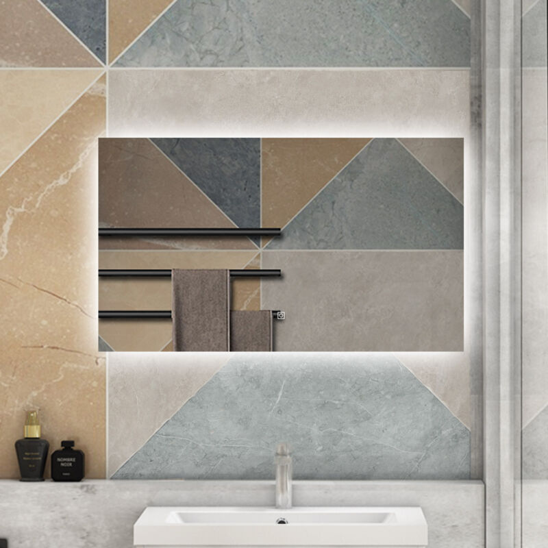 foto del prodotto aica 80 x 60cm specchio da bagno con led,rettangolare,touch,memoria,dimmerabile,retroilluminato