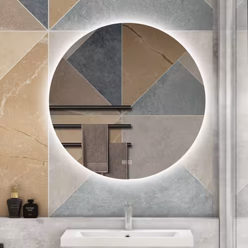 immagine 0 del prodotto aica 80 x 80cm specchio da bagno con led,tondo,disappannamento,touch,memoria,dimmerabile con 3 colore regolabile,retroilluminato