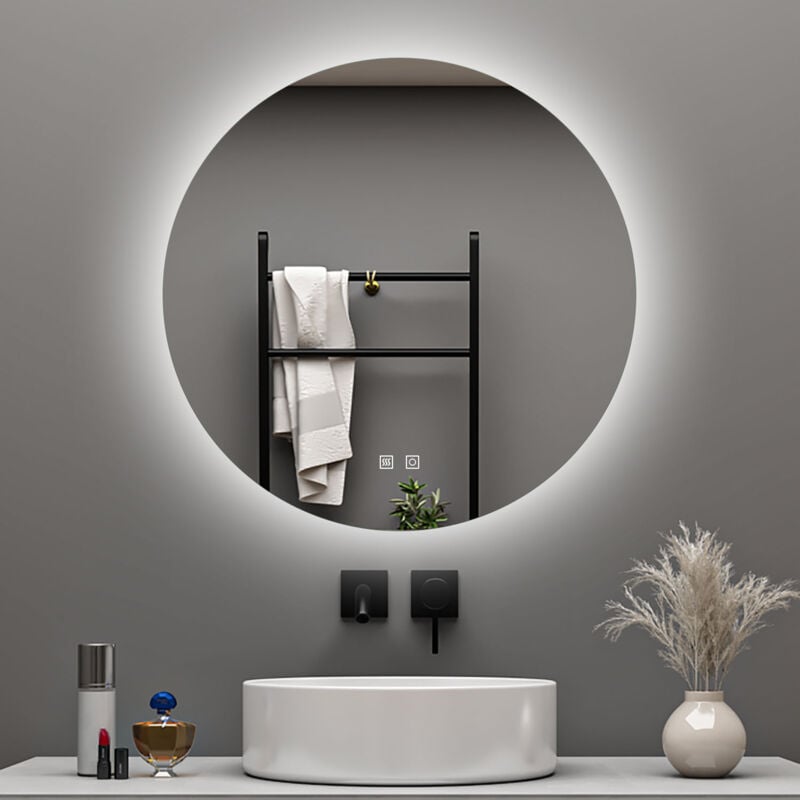 foto del prodotto aica italy - aica 60x60cm specchio da bagno a led, 3 temperature di colore, disappannamento, retroilluminato