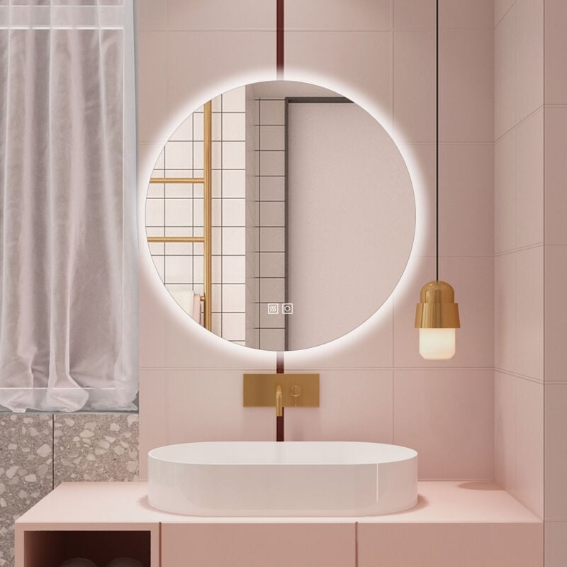 foto del prodotto aica italy aica 60x60cm specchio da bagno a led, 3 temperature di colore, disappannamento, retroilluminato
