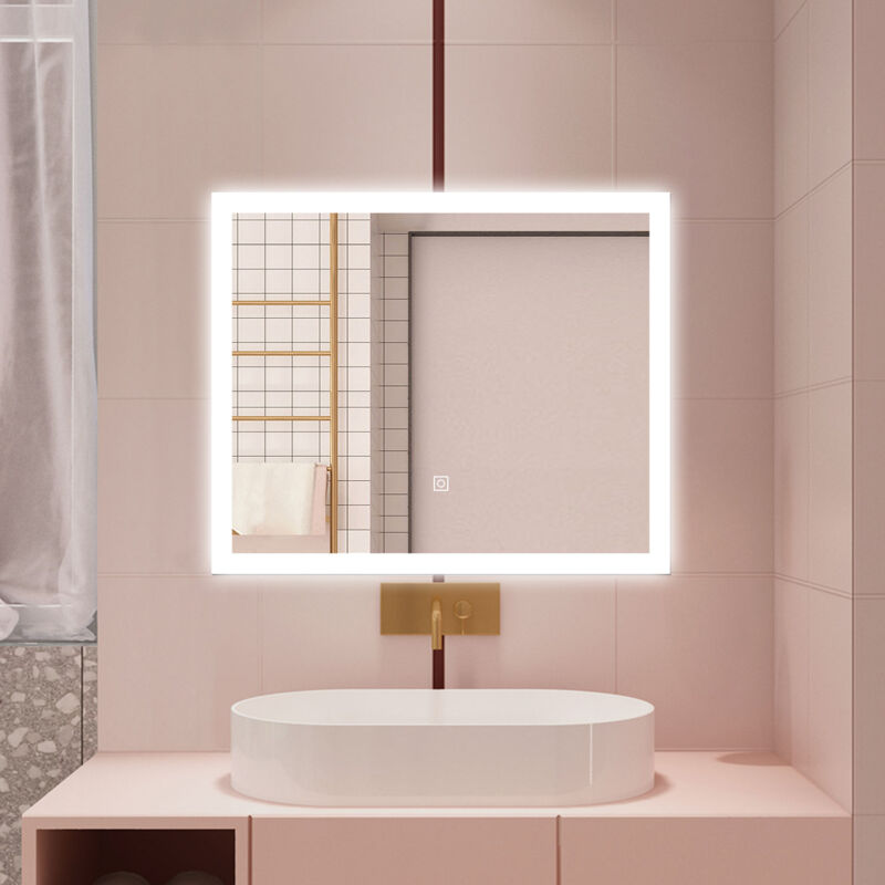 foto del prodotto aica italy - aica led specchio da bagno 60 x 50 cm, luminosità regolabile a 3 colori, antiappannamento, memoria di interruzione di corrente