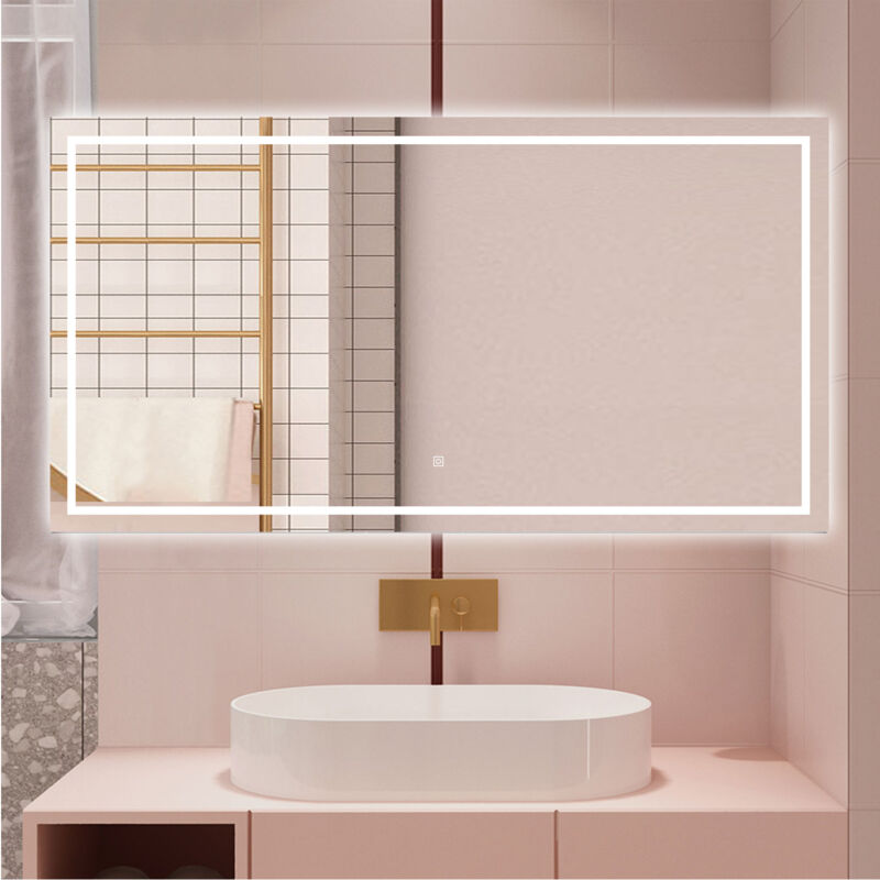 foto del prodotto aica italy aica specchio da bagno rettangolare da 70x50cm con led, antiappannamento, 3 temperature colore