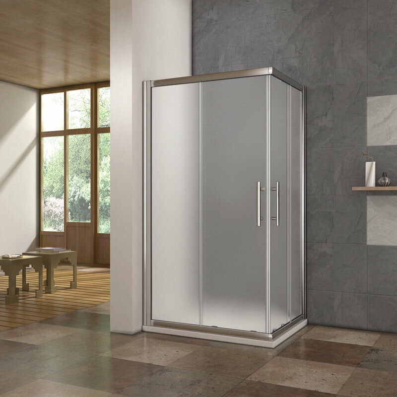 foto del prodotto aica italy box doccia angolare porte scorrevoli vetro satinato opaco 120x76x185cm