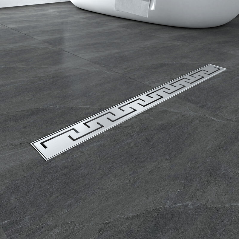 foto del prodotto aica italy canaletta doccia canalina di scarico 80cm in acciaio inox a pavimento con griglia di ponte design per box doccia e parete doccia