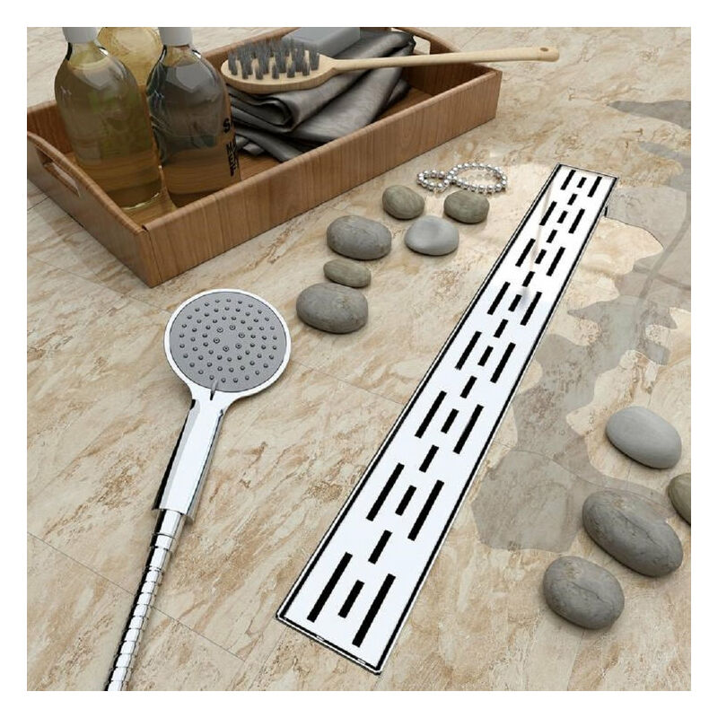 foto del prodotto aica italy canalina di scarico in acciaio inox per doccia canaletta canal pavimento griglia typo fessura 90 cm