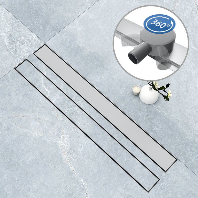 foto del prodotto aica italy canalina doccia a pavimento 70cm con sifone giravole 360 e 2 in 1 scarico doccia modello standard