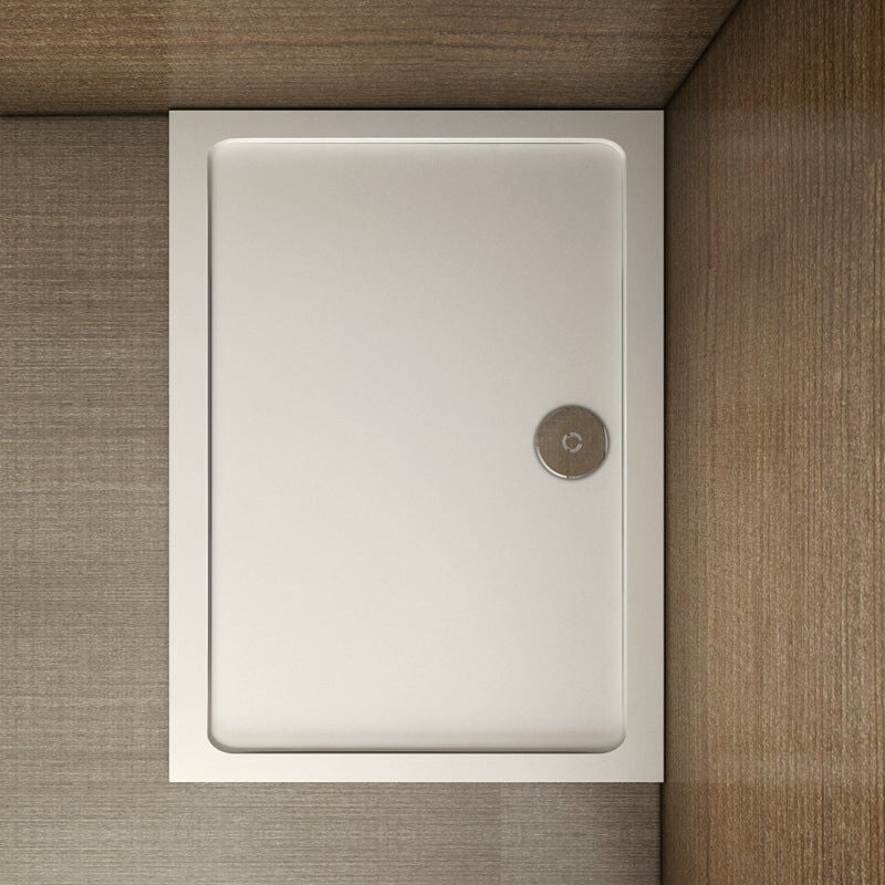 foto del prodotto aica italy piatto doccia in marmo minerale e resina mista ultra sottile bianco lucido antiscivolo antibatterico 140x90x3cm rettangolare