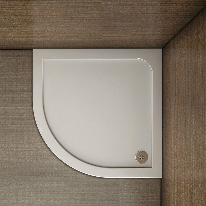 foto del prodotto aica italy piatto doccia in marmo minerale e resina mista ultra sottile bianco lucido antiscivolo antibatterico 80x80x3cm semicircolare