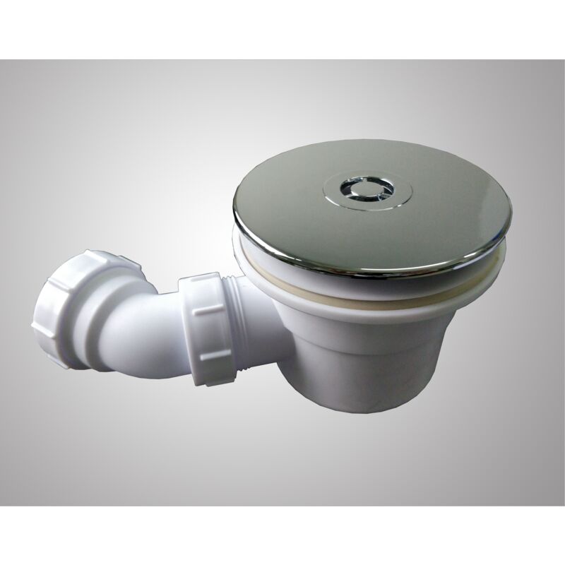 foto del prodotto aica italy sifone pilettone diametro 90 mm coperchio in abs cromato lucido tubo di scarico regolabile per piatto doccia aica