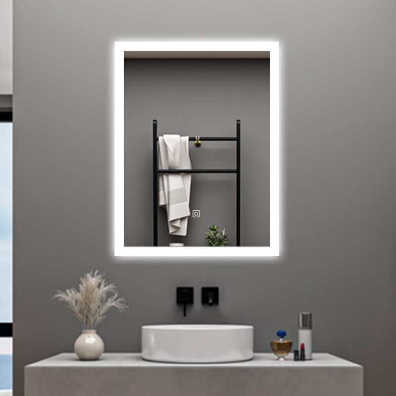 foto del prodotto aica led specchio da bagno 50 x 70 cm, luminosit regolabile a 3 colori, antiappannamento, memoria di interruzione di corrente