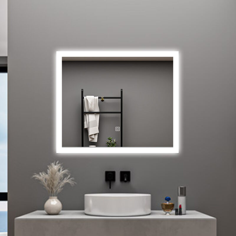 foto del prodotto aica led specchio da bagno 60 x 50 cm, luminosit regolabile a 3 colori, antiappannamento, memoria di interruzione di corrente