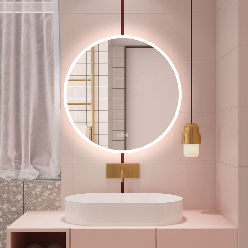 foto del prodotto aica specchio da bagno a led, 70x70cm, bluetooth, 3 temperature di colore, funzione antiappannamento