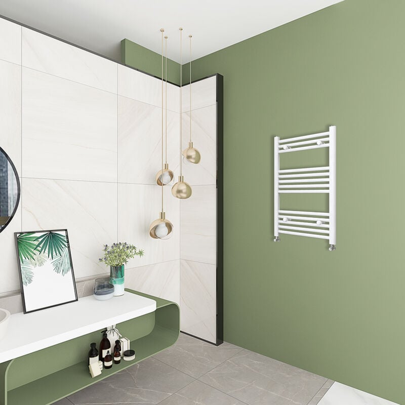 foto del prodotto aicait riscaldamento idraulico 800x550mm scaldasalviette ad acqua calda termoarredo radiatore bianco interasse 50