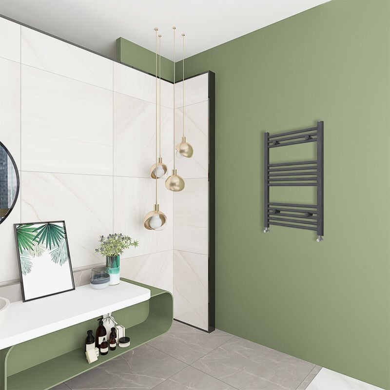 foto del prodotto aicait riscaldamento idraulico 800x600mm scaldasalviette ad acqua calda termoarredo radiatore antracitico interasse 55