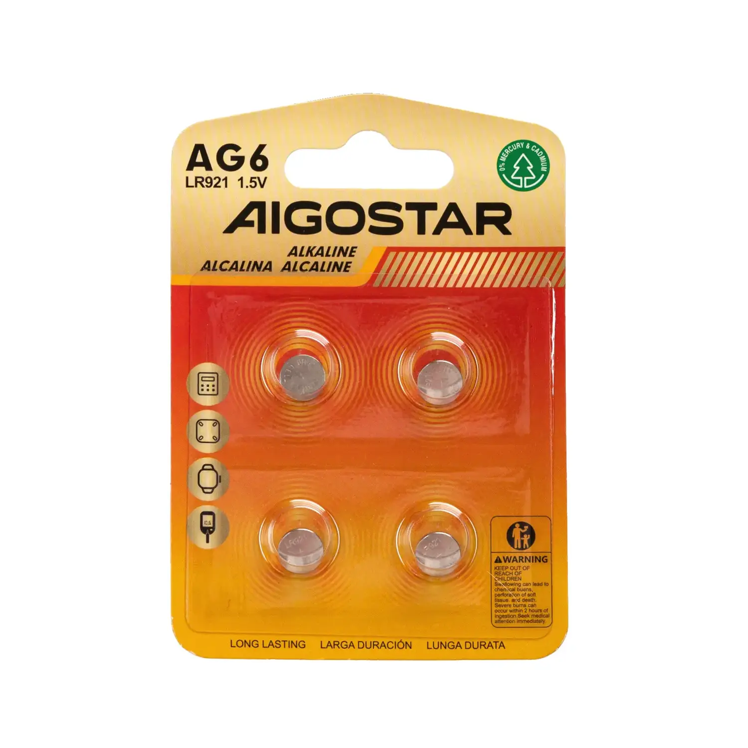 foto del prodotto aigostar 4 x pila batteria a bottone orologio ag6 lr920 371 v370 1,55v