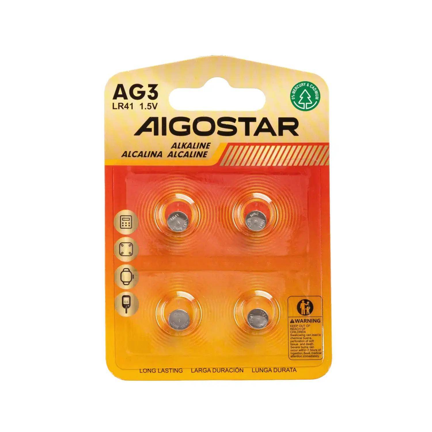 foto del prodotto aigostar 4 x pila batteria a bottone orologio lr41 ag3 384 1,55v