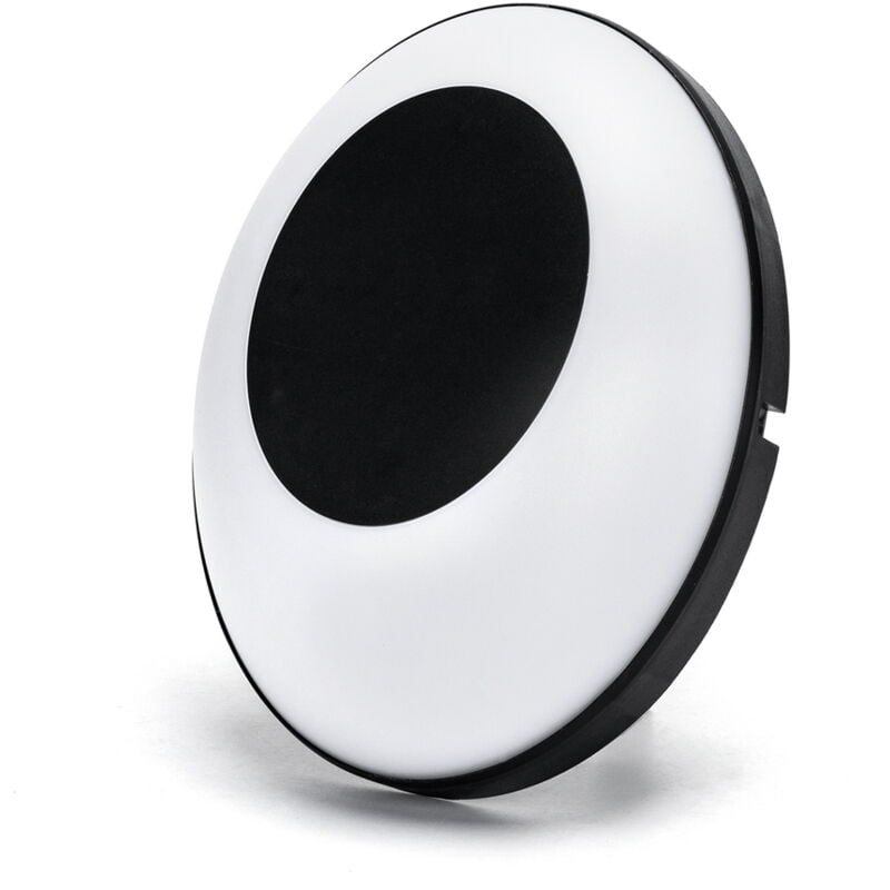 foto del prodotto aigostar applique led da parete slim eye 24w rotondo nero ip65 bianco freddo 6500k