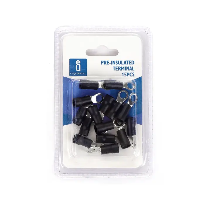 foto del prodotto aigostar capicorda ad occhiello preisolato cavo 2.5 4mm 15pezzi nero