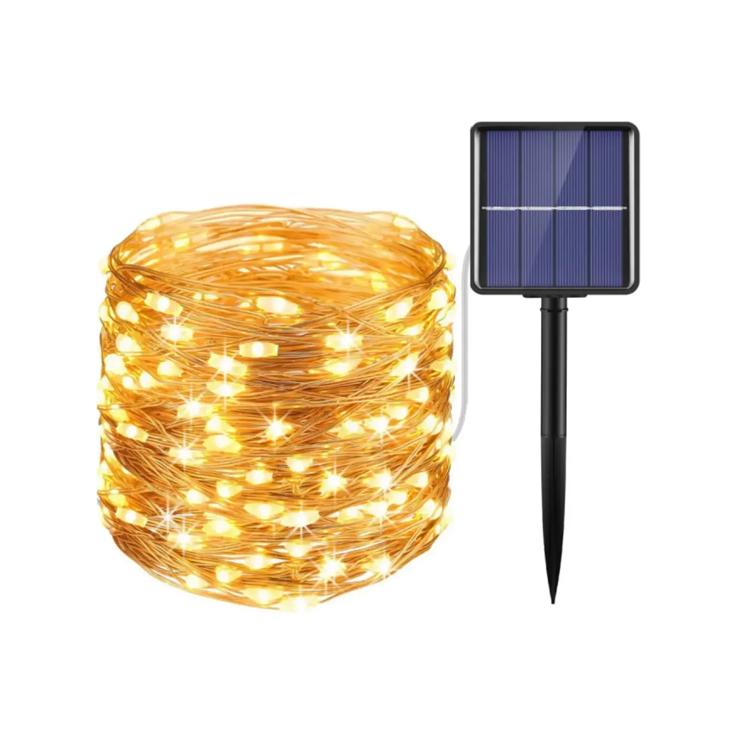 foto del prodotto aigostar catena luminosa solare natalizia led natale 10mt 100 led bianco caldo