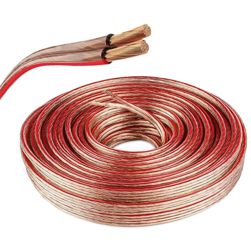 foto del prodotto aigostar cavo audio per altoparlanti 2x1mm2 in rame 10m trasparente