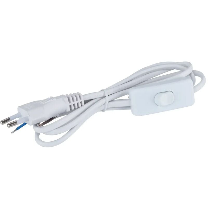 foto del prodotto aigostar cavo di alimentazione con interruttore peretta spina 10a bianco 1,5 mt