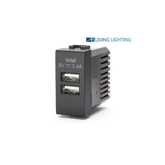 foto del prodotto aigostar compatibile bticino livinglight living international presa usb doppia nero