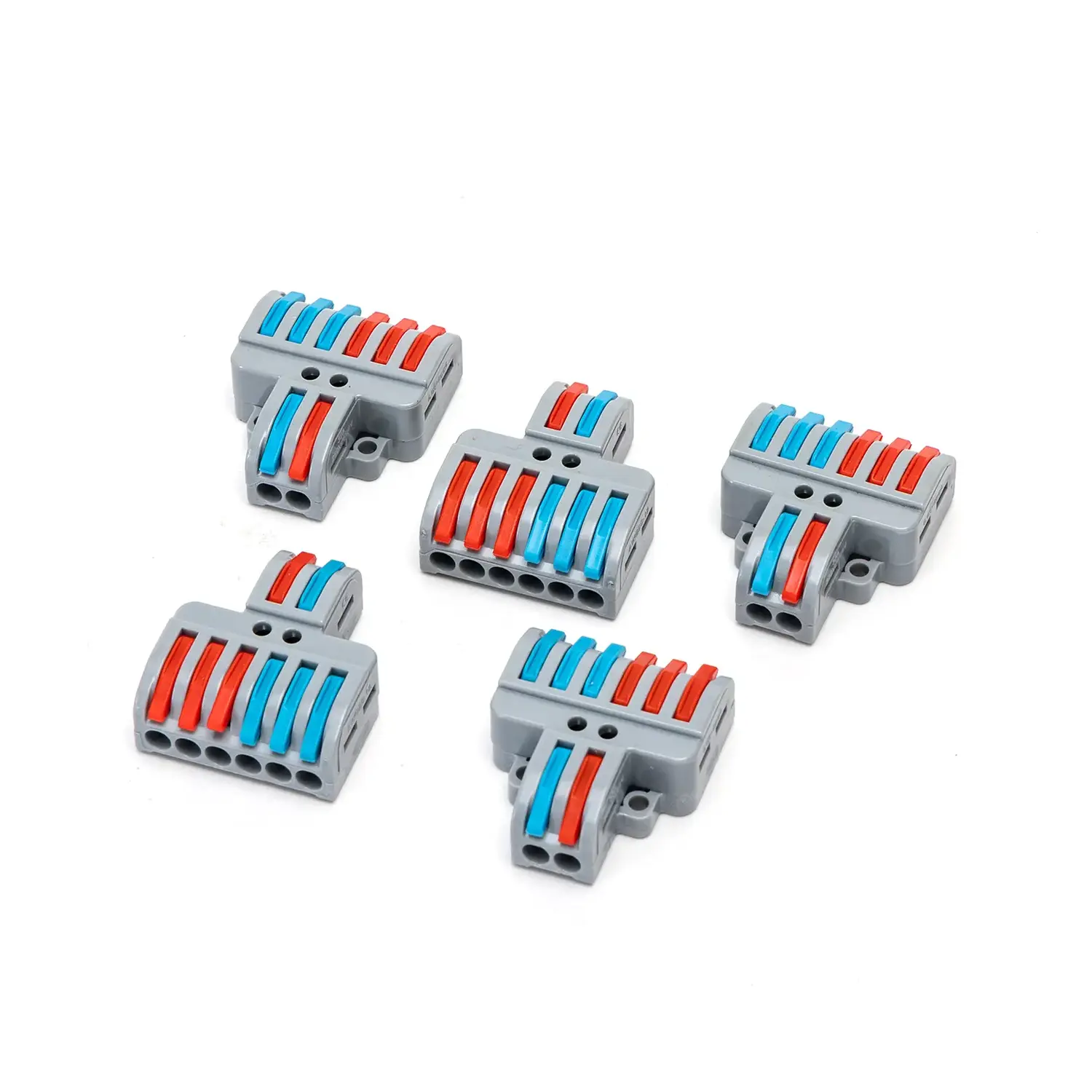 foto del prodotto aigostar connettore rapido morsetto cavo elettrico 2 ingressi 6 uscite morsettiera 5 pezzi