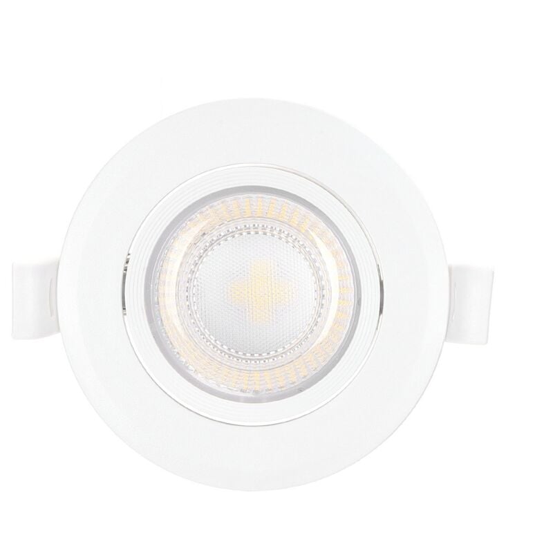 foto del prodotto aigostar faretto led da incasso 5w rotondo orientabile cornice bianca apertura 38 gradi bianco freddo 6500k