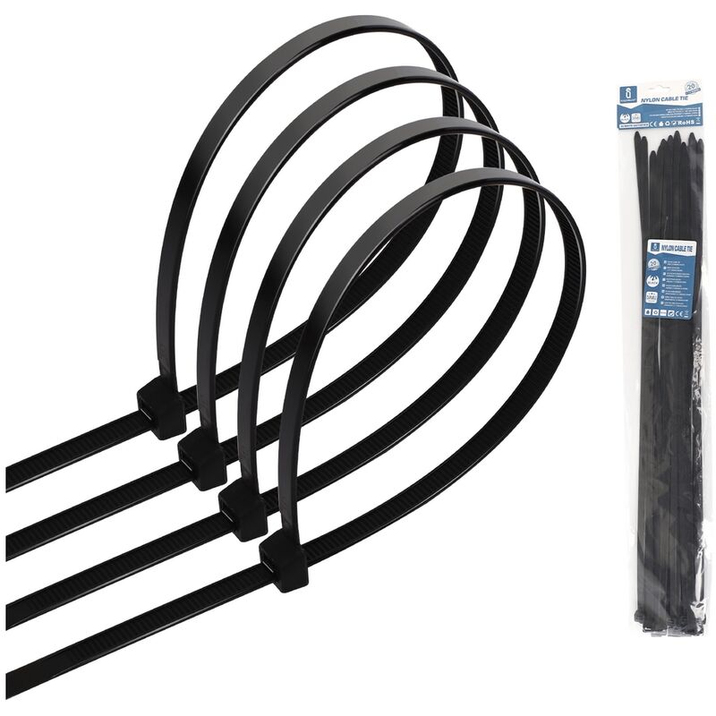 foto del prodotto aigostar fascette stringicavo 7,2x500mm nere confezione 20pz
