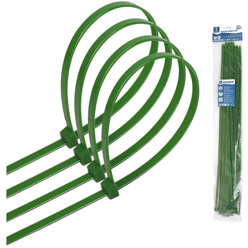 foto del prodotto aigostar fascette stringicavo 7,2x500mm verdi confezione 20pz