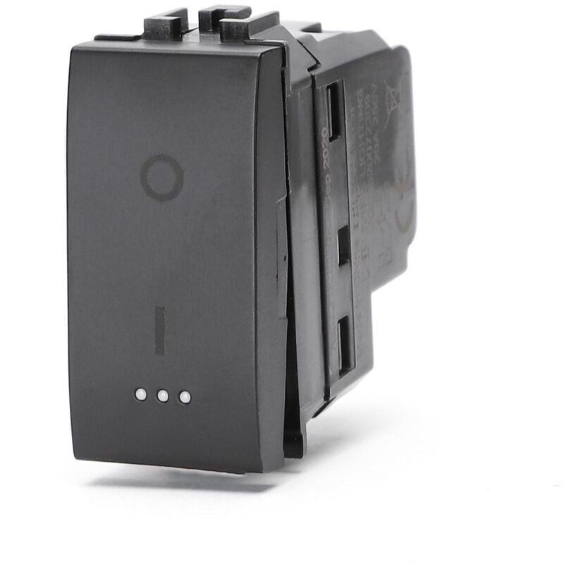 foto del prodotto aigostar interruttore bipolare 20a nero compatibile bticino livinglight