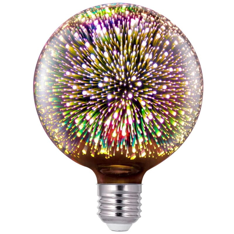 foto del prodotto aigostar - lampadina led fuochi d 8217artificio 3d e27 g80 2w decorativa rgb