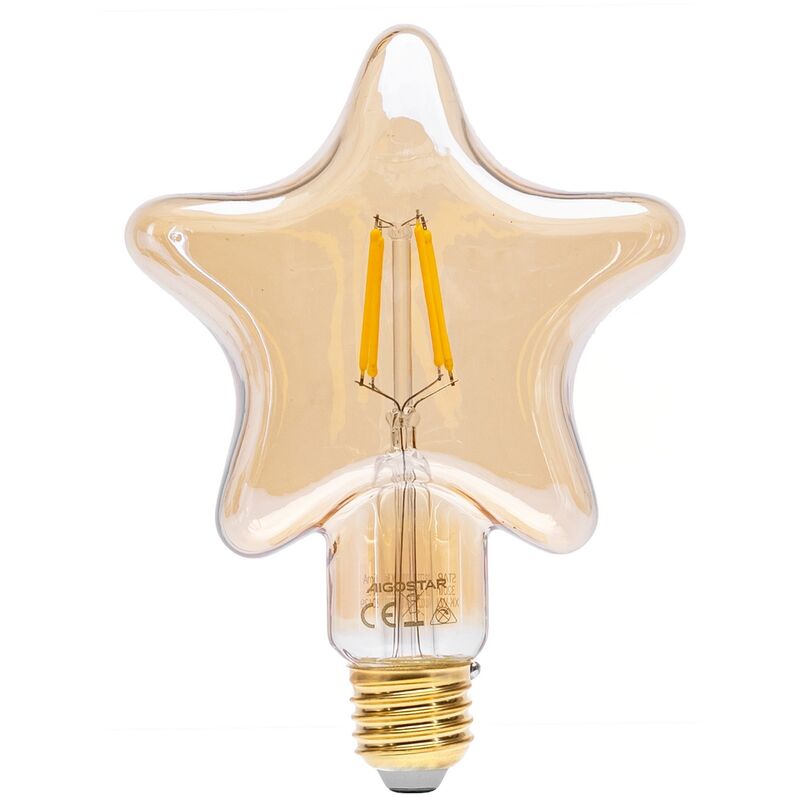 foto del prodotto aigostar lampadina led stella vintage a filamento e27 a 4w decorativa bianco caldo 1800k