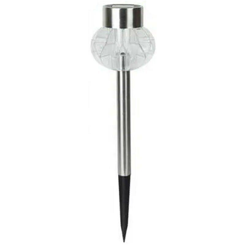 foto del prodotto aigostar lampioncino segnapassi led dahlia 0,012w in acciaio con pannello solare ip44 bianco freddo 6500k con sensore crepuscolare