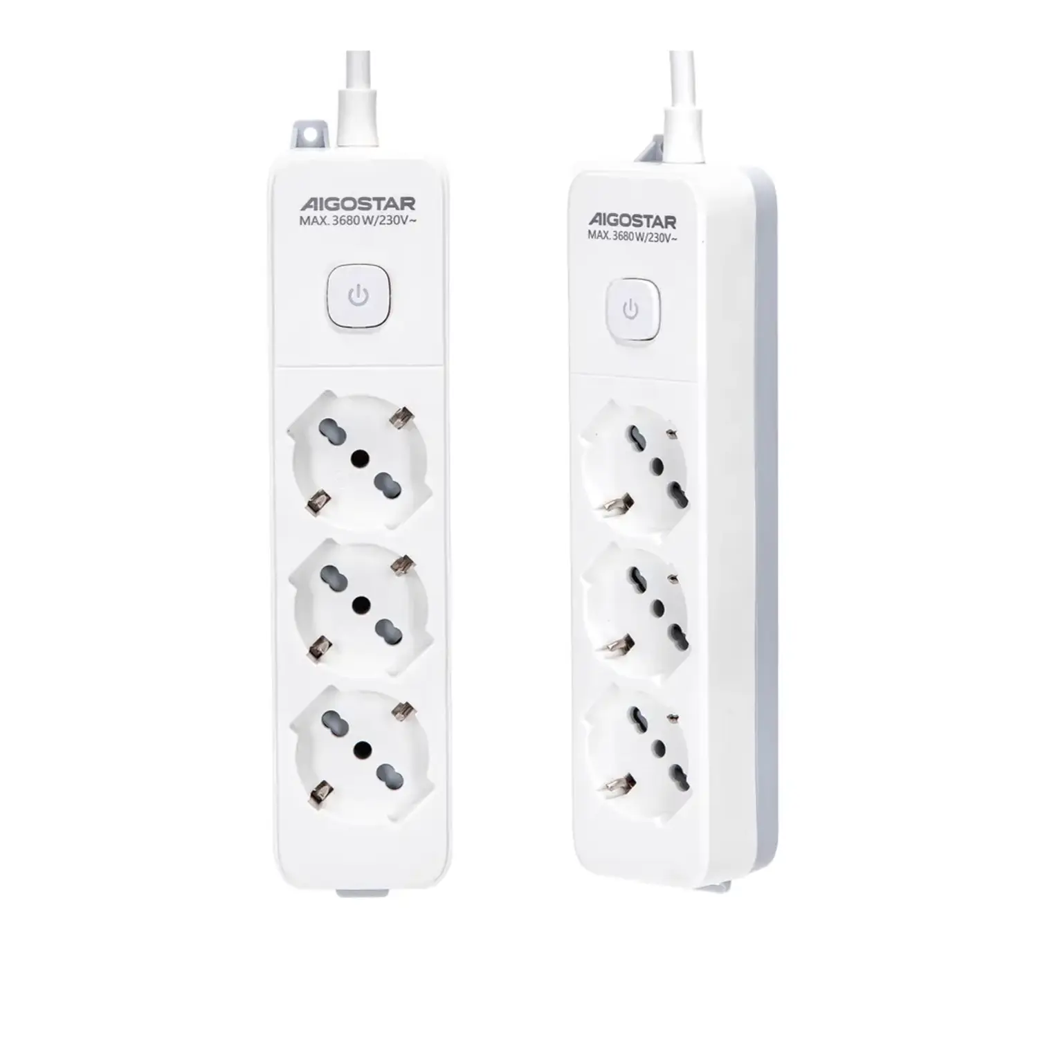 foto del prodotto aigostar multipresa ciabatta elettrica bipasso schuko con interruttore 3 prese bipasso 10 16a schuko