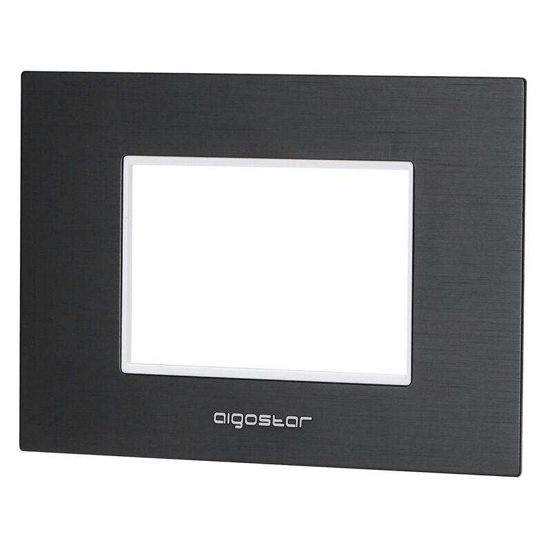 foto del prodotto aigostar placca 3 moduli 503 in alluminio nera compatibile anche con bticino livinglight