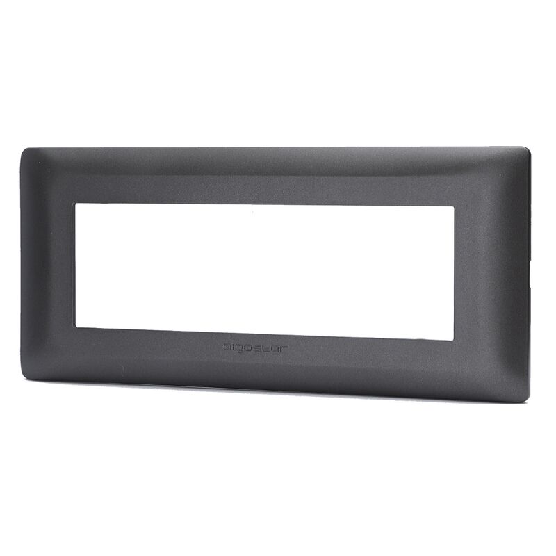 foto del prodotto aigostar placca 6 moduli 506 in plastica nera compatibile anche con bticino matix